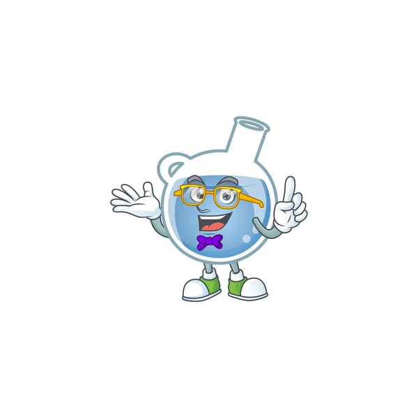 Cartoon character of Geek blue potion design — Stock Vector