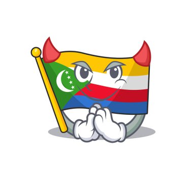 Şeytani bir jest tasarımında bayrak komorolarının çizgi film karakteri