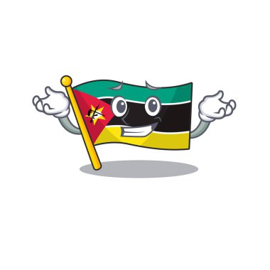 Süper Havalı sırıtan bayrak mozambik maskot tarzı