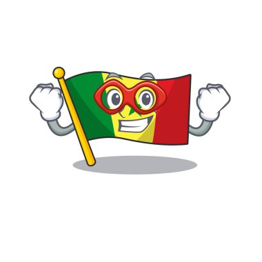 Senegal 'in süper kahraman kostümü giymiş bir karikatürü.