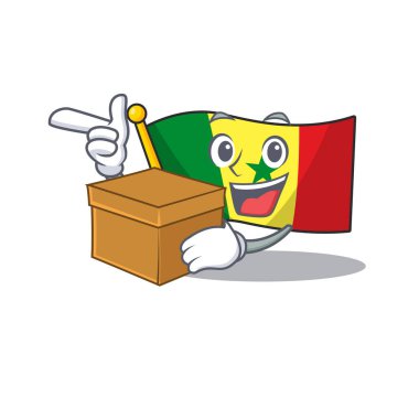 Kutu Süper Komik Bayrak Senegal çizgi film karakteri tarzıyla