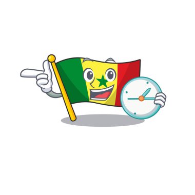 Saat gülümserken Senegal çizgi film karakteri tarzı