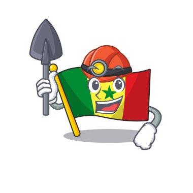 Maskot tarzında Cool Miner Flag Senegal