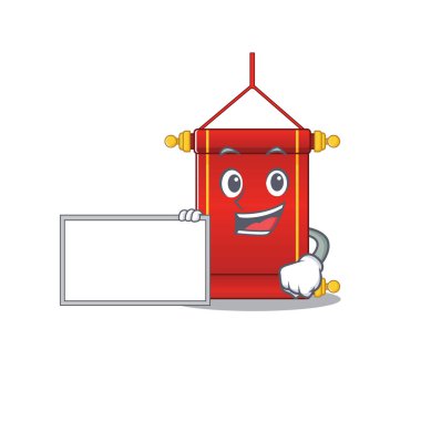 Tahta karikatür karakter tasarım tarzına sahip Çin parşömenleri