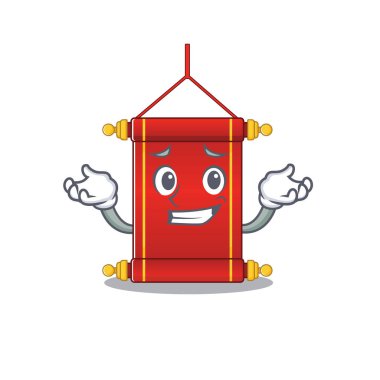 Süper Havalı sırıtan Çin parşömenleri maskot stili