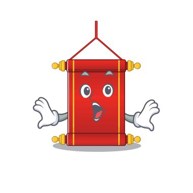 Şaşırmış Çin parşömenleri çizgi film tarzında jestler yaparlar.