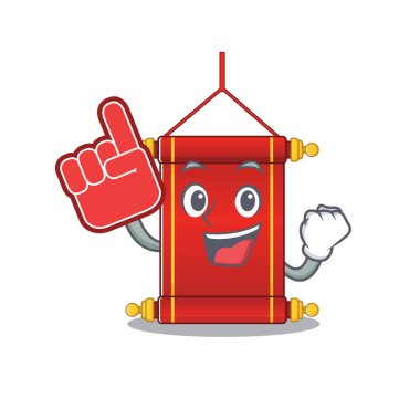 Köpük parmak Çin parşömenleri maskot çizgi film stili