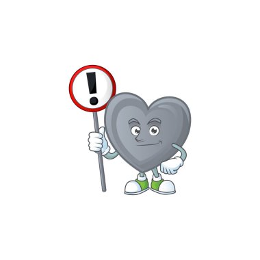 Gri aşkın çizgi film maskotu bir kadın yükseliyor.