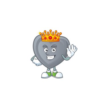 Karikatür maskot tarzındaki Kral 'ın göz kamaştırıcı gri aşkı.