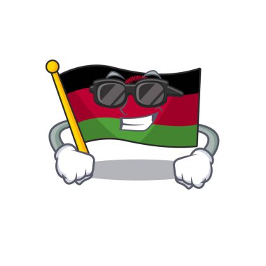 Süper havalı Malawi karakteri siyah gözlük takıyor.