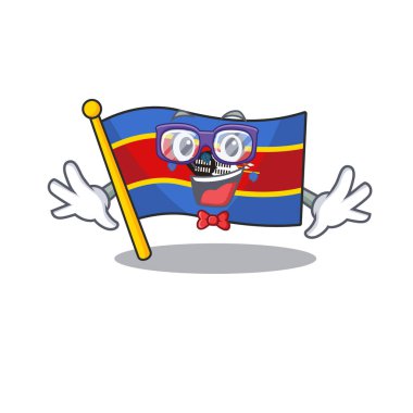 Süper komik inek akıllı bayrak bataklık ve maskot tarzı