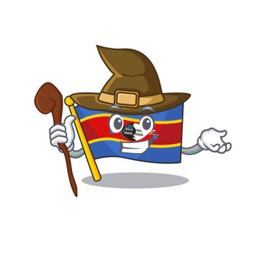 Mutlu Cadılar Bayramı cadı bayrağı bataklık çizgi film karakteri tarzı