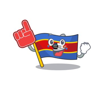 Maskot tarzı köpük parmak bataklık bayrakları.