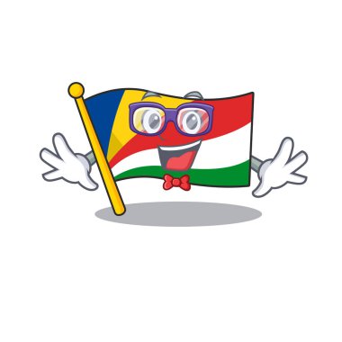 Süper komik inek akıllı bayrak Seyşeller maskot tarzı
