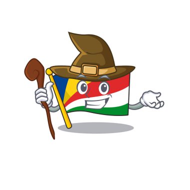 Mutlu Cadılar Bayramı Cadı Bayrağı Seyşeller çizgi film karakteri tarzı