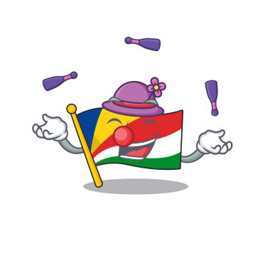 Süper havalı Hokkabazlık Bayrak Seyşeller maskot tarzı