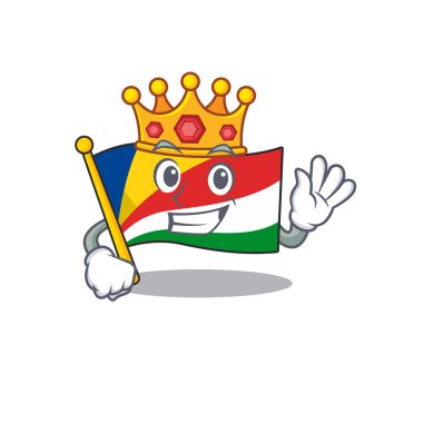 Kral Endonezya bayrağı çizgi film karakteri maskot tasarımı üzerine Seyşeller