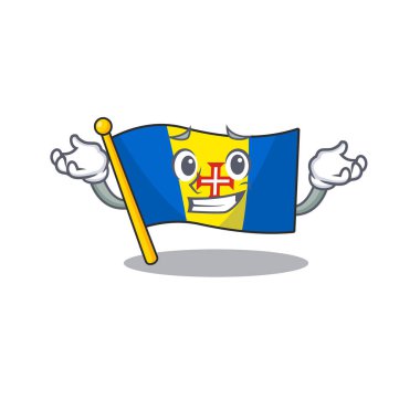 Süper Havalı sırıtan bayrak madeira maskot tarzı