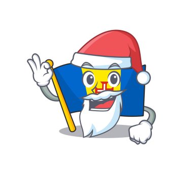 Santa çizgi film karakter tasarımında bayrak madeira