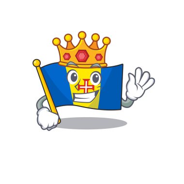 Kral Endonezya bayrağı çizgi film karakteri maskot tasarımı üzerine