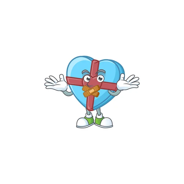 Un gesto silencioso de amor regalo mascota azul diseño de personajes de dibujos animados — Vector de stock