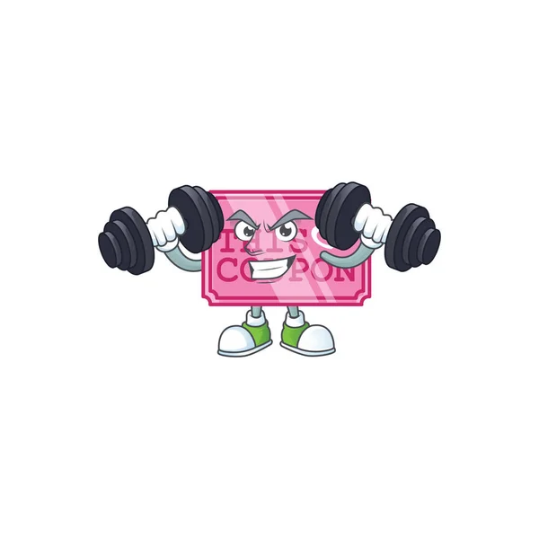 Ejercicio de fitness rosa amor cupón mascota icono con barras — Archivo Imágenes Vectoriales