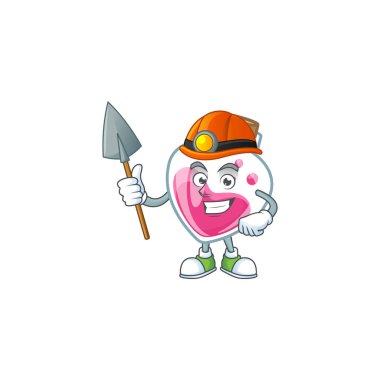 Havalı akıllı Miner pembe iksir çizgi film karakter tasarımı