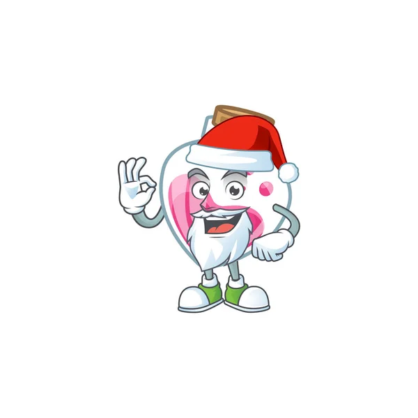 A picture of Santa pink potion mascot picture style with ok finger — Stock Vector