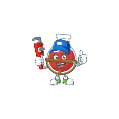 Maskot resmine serin kırmızı iksir