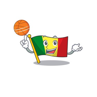 Basketbollu Mali çizgi film karakteri maskotu