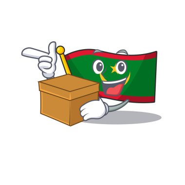 Kutu Süper Komik Bayrak Mauritania çizgi film karakteri tarzıyla