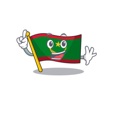 Maskot karakter tarzında parmak bayrağı mauritania