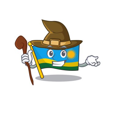 Mutlu Cadılar Bayramı Cadı bayrağı Ruanda çizgi film karakteri tarzı