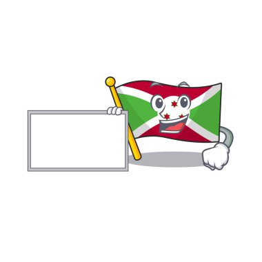 Pano karikatür karakter tasarım tarzıyla bayrak burundisi