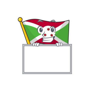 Pano bayrağı burundi karakter tarzıyla sırıtarak.