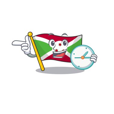Saat gülüşlü Burundi çizgi film karakteri tarzıyla