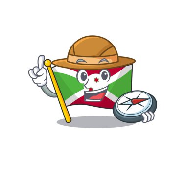 Explorer bayrak burundi çizgi film karakteri bir pusula tutuyor