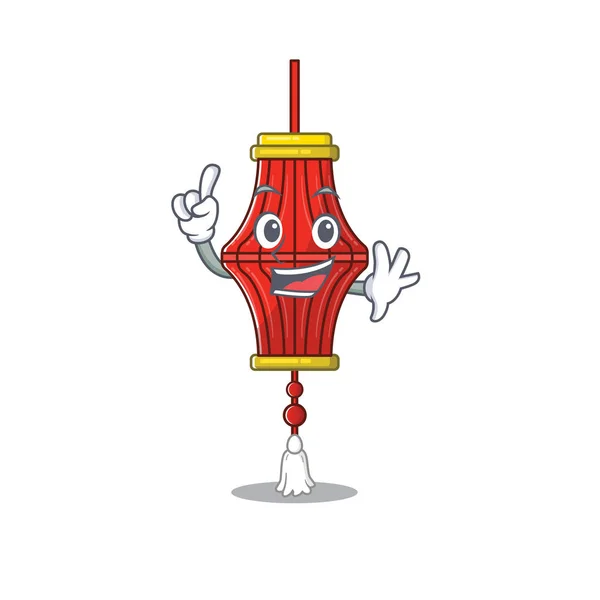 Finger lanternas de papel chinês no estilo mascote personagem cartoon — Vetor de Stock