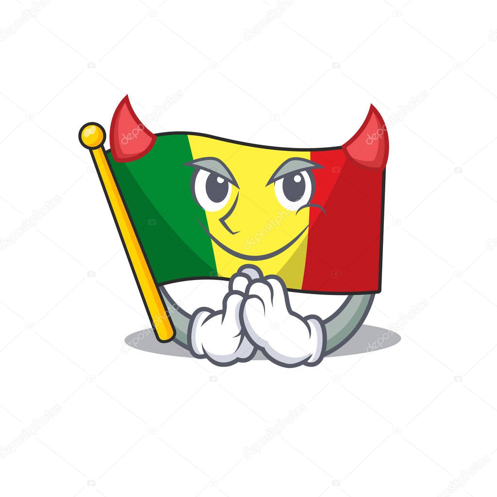 Cartoon character of flag mali on a Devil gesture design