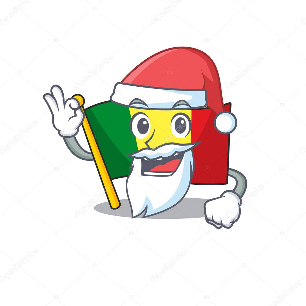 Flag mali in Santa cartoon character design