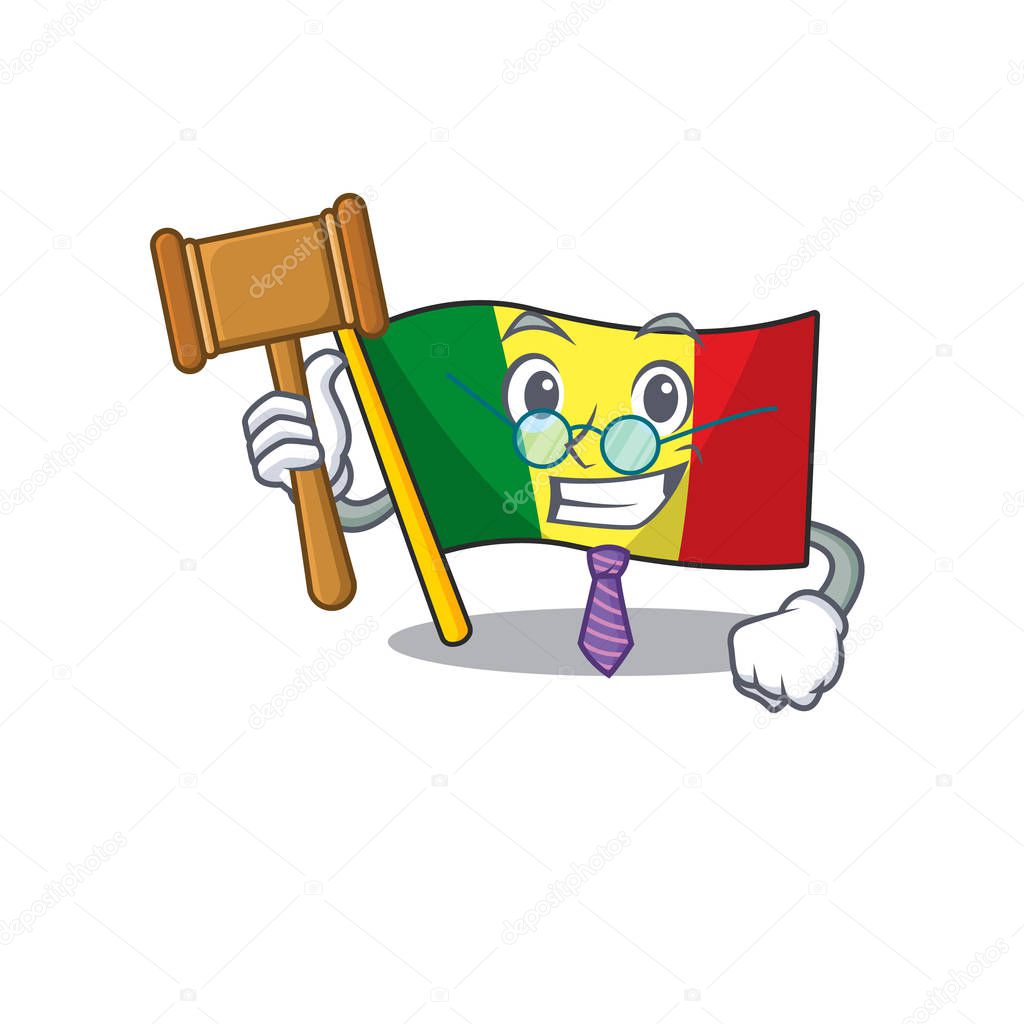 Smart Judge flag mali presented in cartoon character style