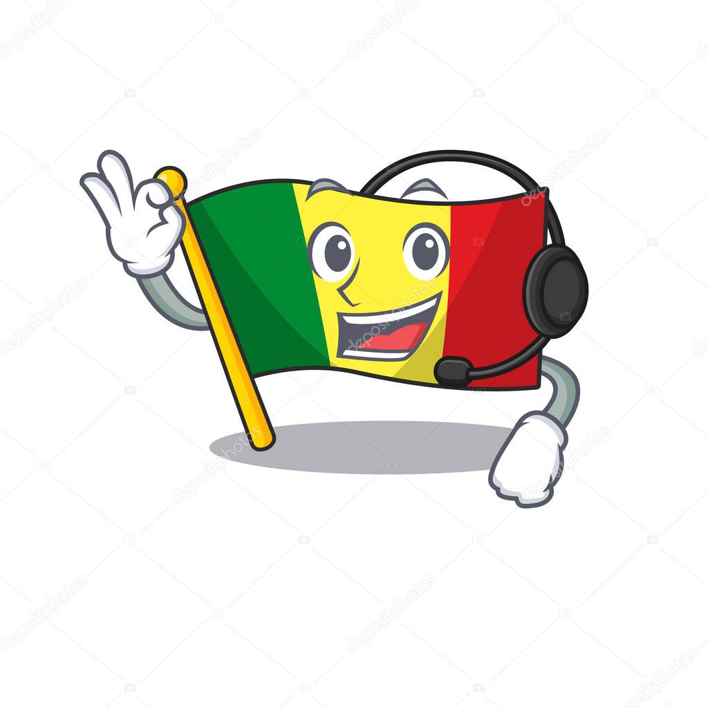 Super cool Juggling flag mali mascot cartoon style