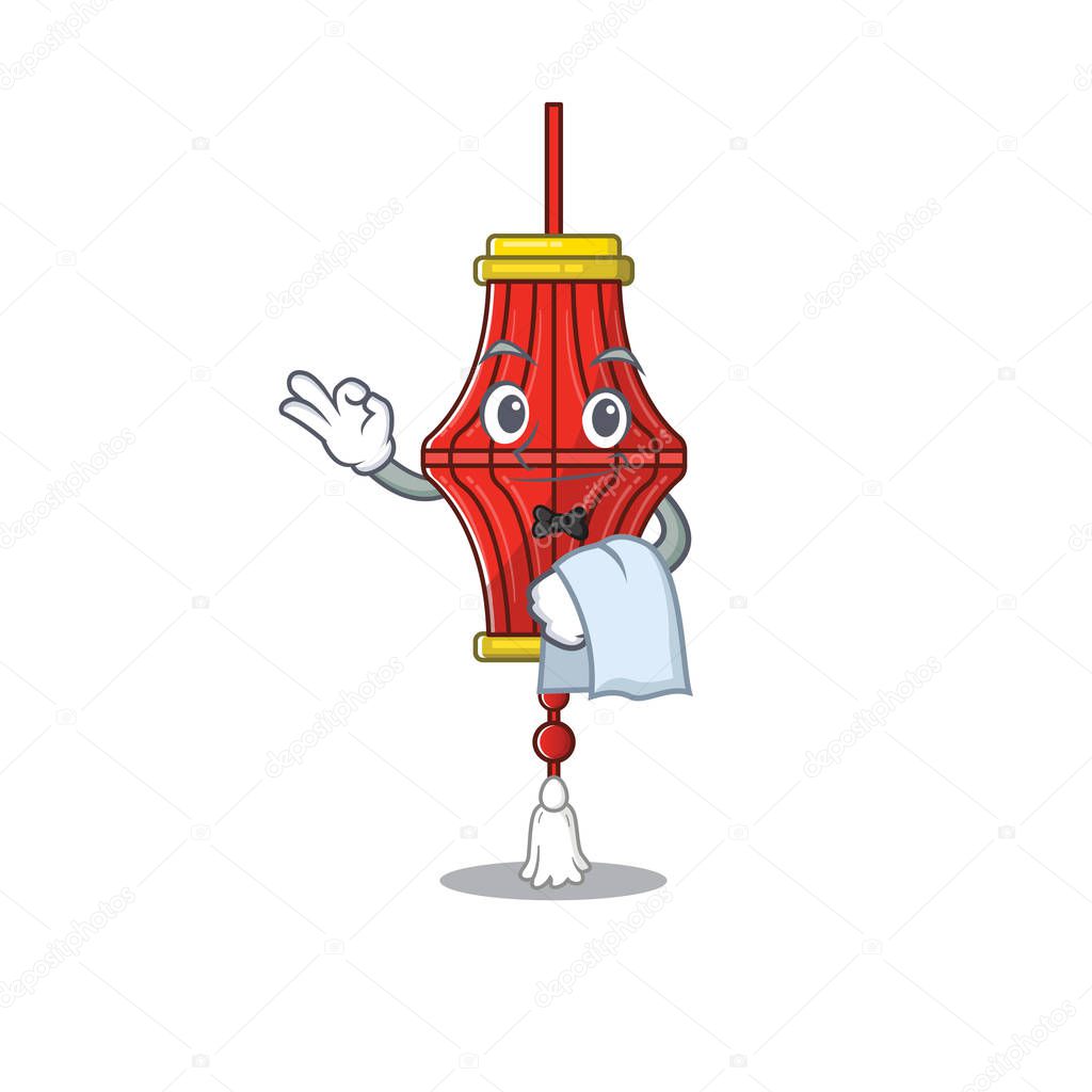 Chinese paper lanterns Character on A stylized Waiter look