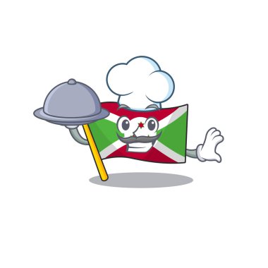 gülümseyen bayrak burundi yemek çizgi film tasarımlı bir şef olarak