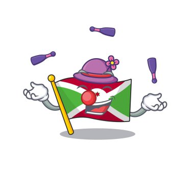 Süper havalı jonglör bayrak burundi maskot tarzı