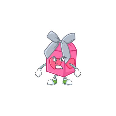 Çizgi film karakteri, aşk hediyesi. Kızgın yüzlü pembe.