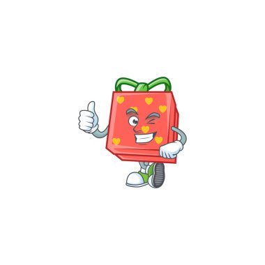 Kırmızı bir aşk ikonu Başparmak hareketi yapıyor.