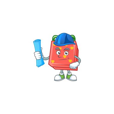 Zarif mimar aşk hediyesi. Kırmızı, mavi ve mavi başlıklı.