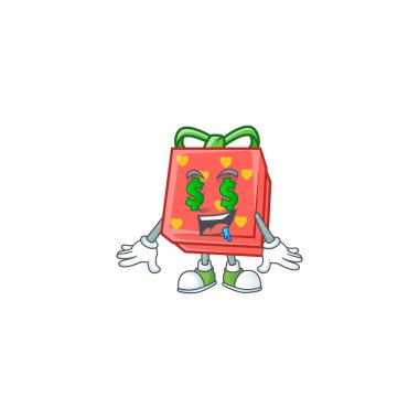 Mutlu zengin aşk hediyesi Para gözü çizgi film karakteri tarzı kırmızı