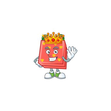 Muhteşem bir aşk hediyesi. Çizgi film maskotu stili King 'in kırmızısı.